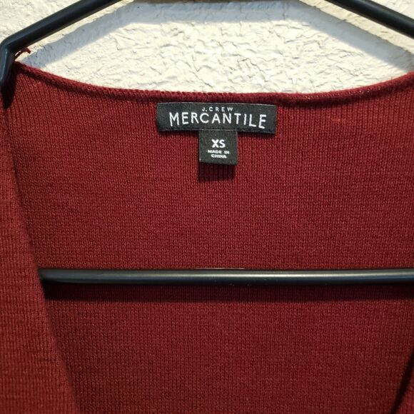 J.Crew Mercantile Cranberry Knit Blazer Cardigan Academia Oversized  X Small - Picture 8 of 9
